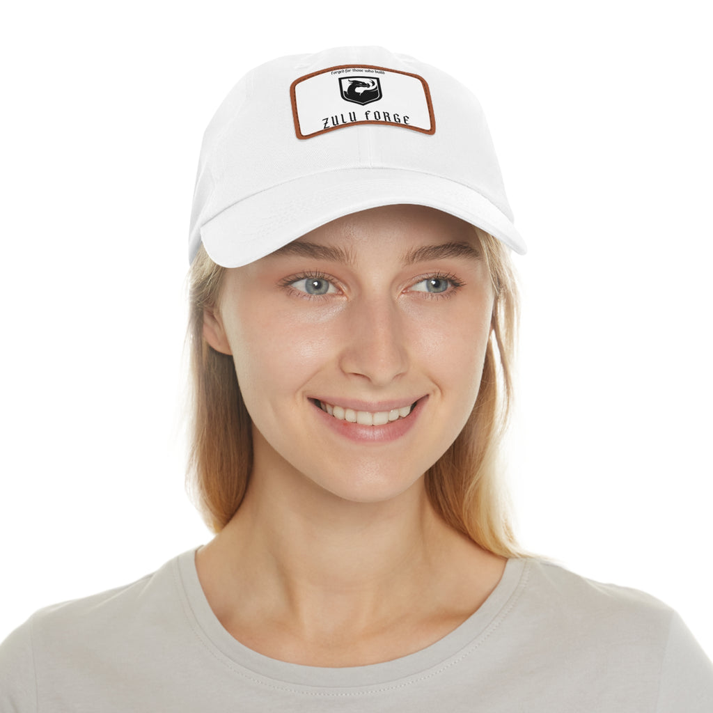Zulu Forge Leather Patch Dad Hat — Vintage Logo Baseball Cap